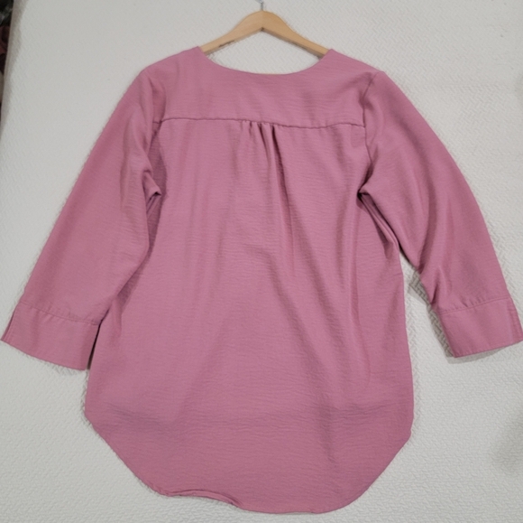 Fred David Mauve Blouse Size Large Tunic Top - Picture 2 of 14